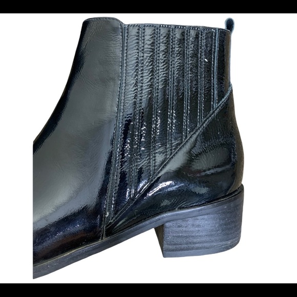 MARK FISHER LTD Yommi Patent Leather Pull On Chelsea Boots/Booties Black Sz 9.5 - Picture 7 of 13